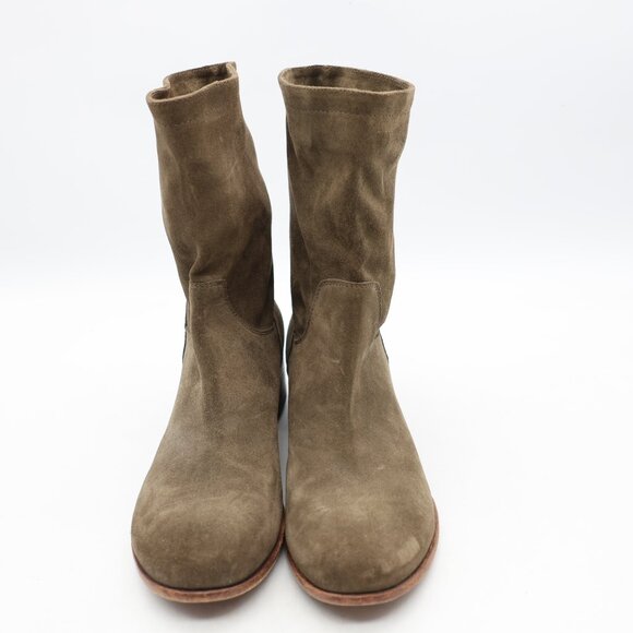 Alberto Fermani Olive Green Suede Women's EU Size 38 Pull On Boots Made in Italy - Picture 2 of 9